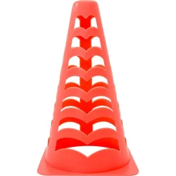 vidaXL Voetbalpionnen 6 st stapelbaar 13x13x22,5 cm oranje