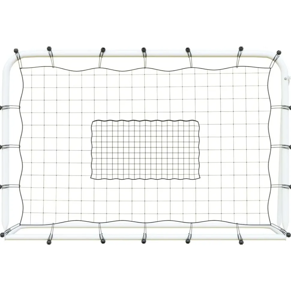 vidaXL Voetbalrebounder 184x61x123 cm staal en PE wit en zwart