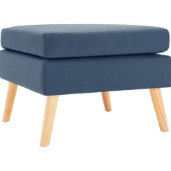 vidaXL Voetenbank stof blauw
