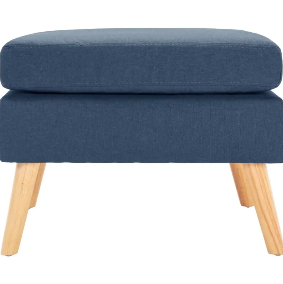 vidaXL Voetenbank stof blauw