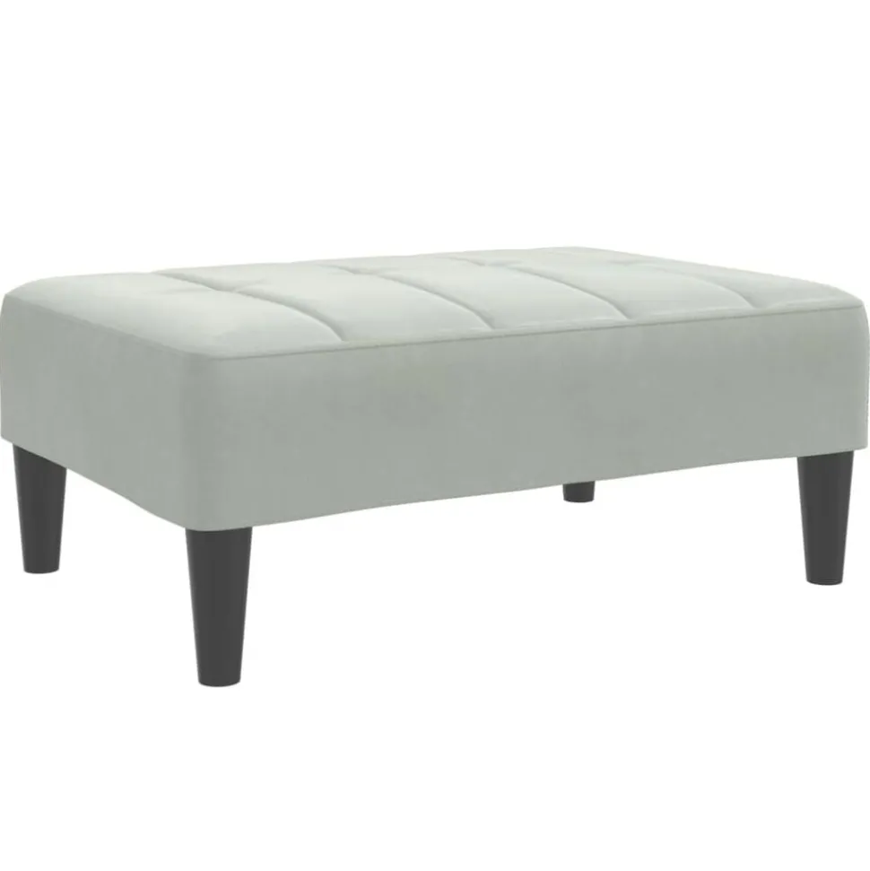 vidaXL Voetenbank 77x55x31 cm fluweel lichtgrijs