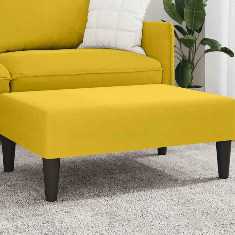 vidaXL Voetenbank 77x55x31 cm fluweel geel