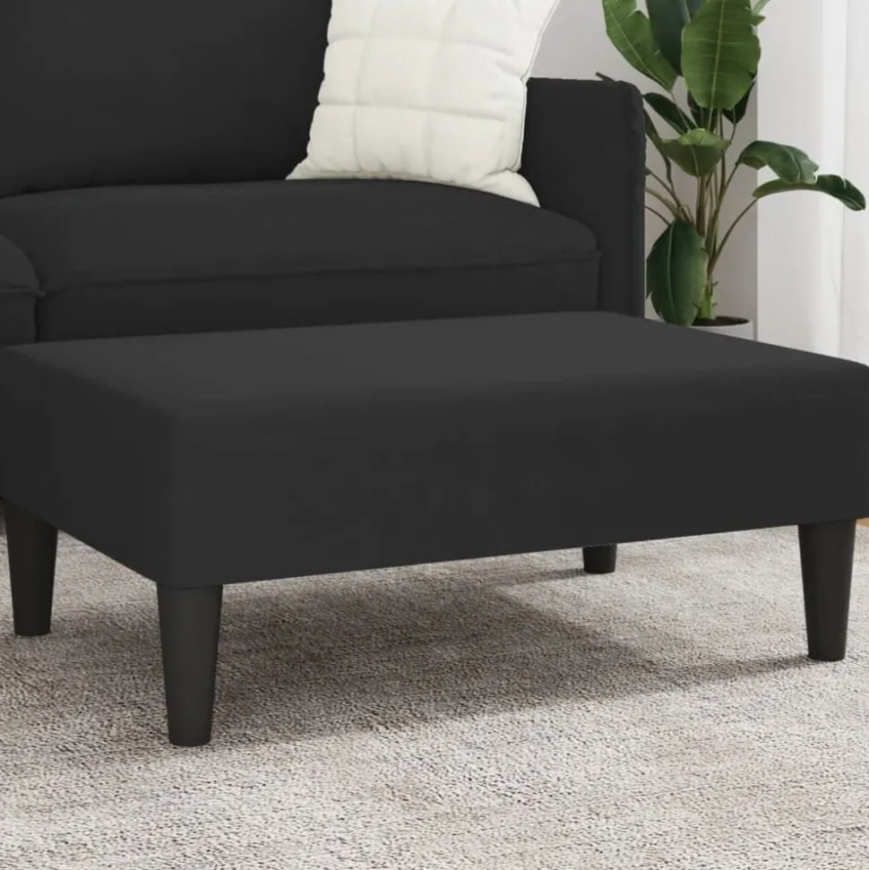 vidaXL Voetenbank 77x55x31 cm fluweel zwart