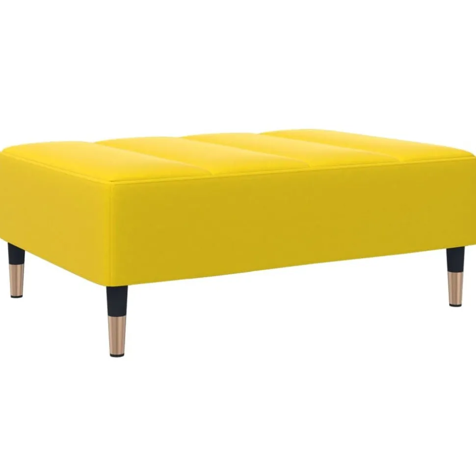 vidaXL Voetenbank 77x55x31 cm fluweel geel