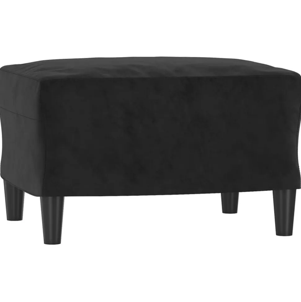 vidaXL Voetenbank 60x50x41 cm fluweel zwart