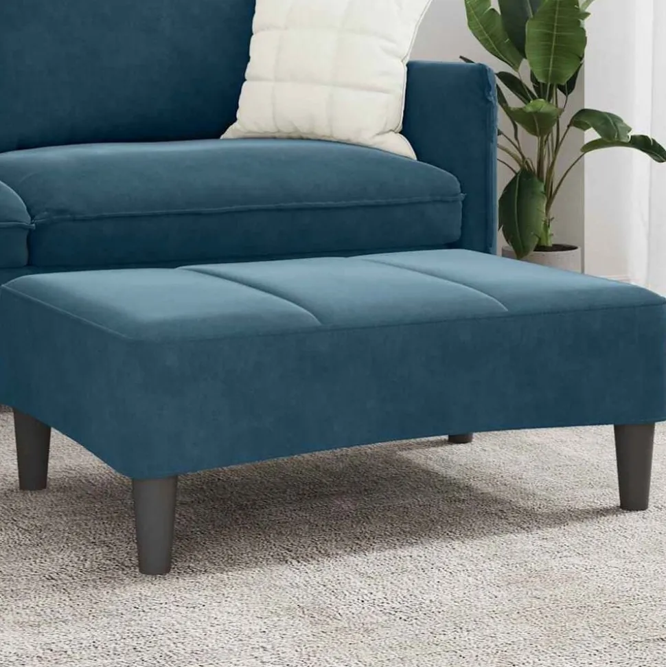 vidaXL Voetenbank 77x55x31 cm fluweel blauw