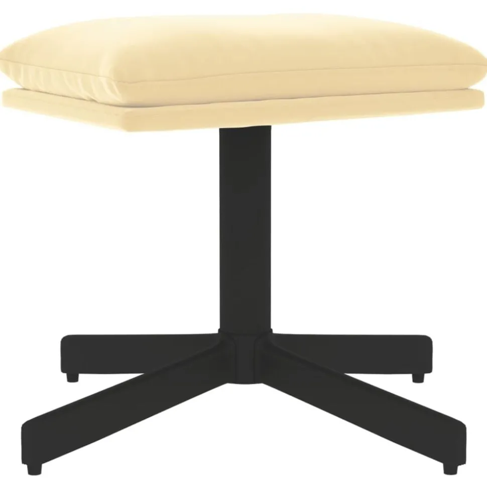 vidaXL Voetenbank 60x60x36 cm fluweel crèmewit