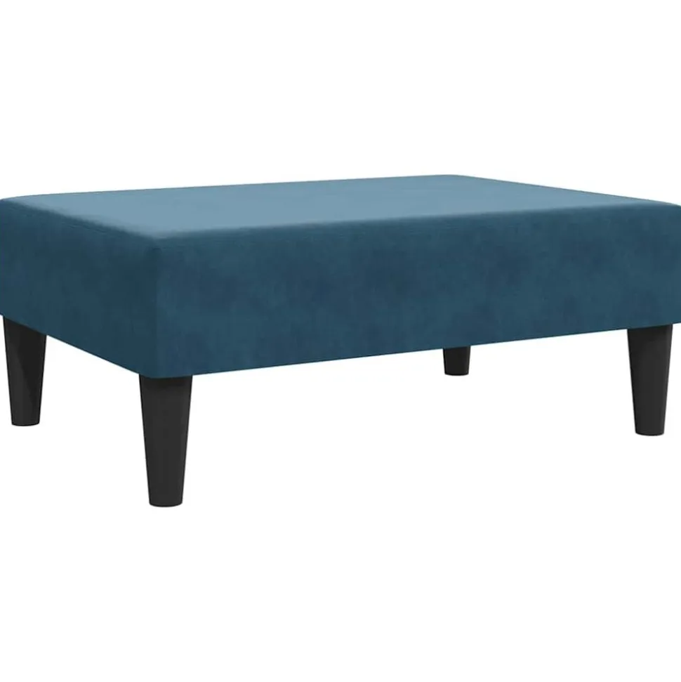 vidaXL Voetenbank 77x55x31 cm fluweel blauw