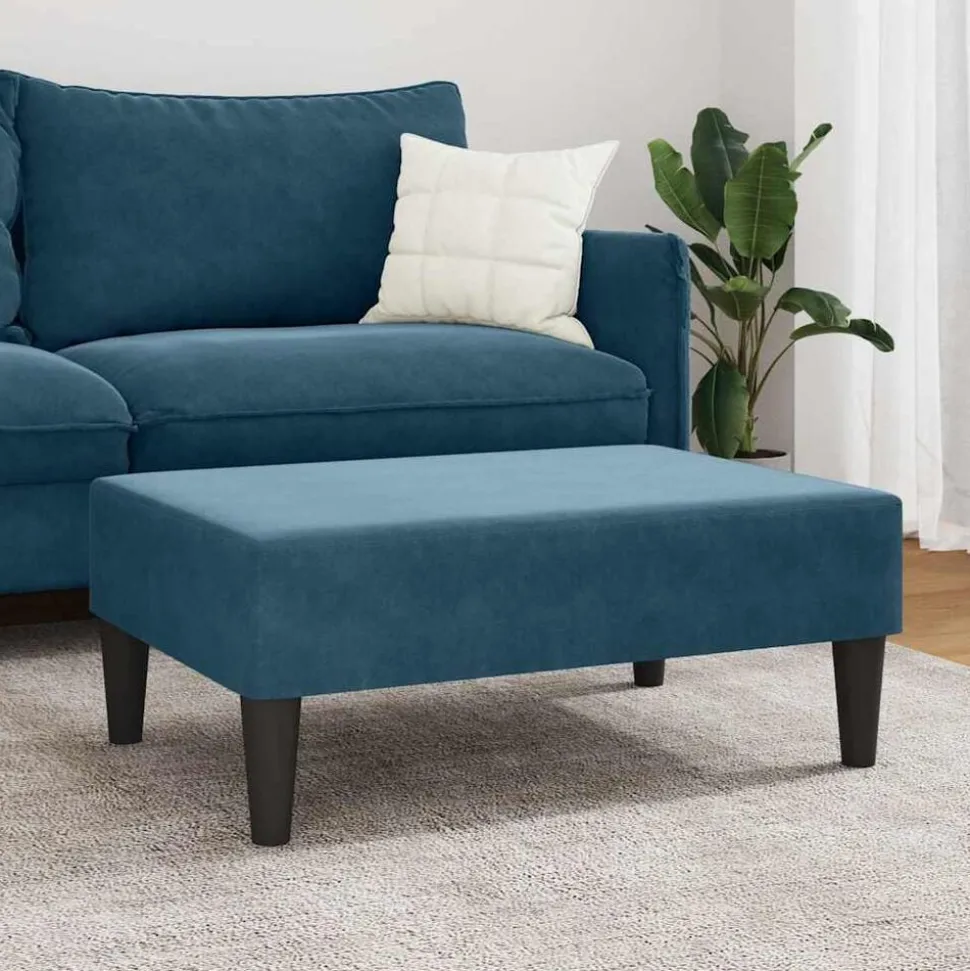 vidaXL Voetenbank 77x55x31 cm fluweel blauw