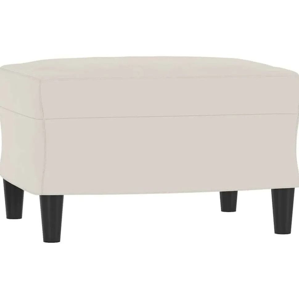 vidaXL Voetenbank 60x50x41 cm fluweel crèmekleurig