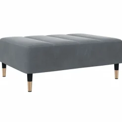 vidaXL Voetenbank 77x55x31 cm fluweel donkergrijs