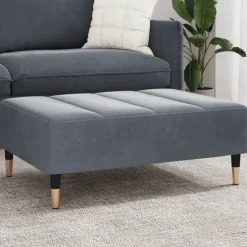 vidaXL Voetenbank 77x55x31 cm fluweel donkergrijs