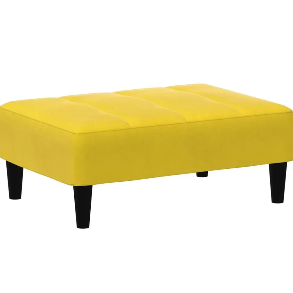 vidaXL Voetenbank 77x55x31 cm fluweel geel