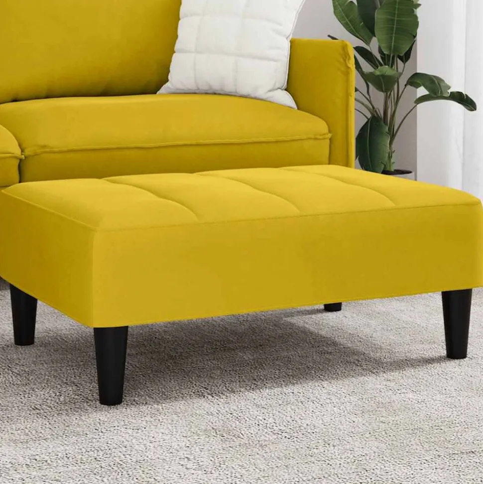 vidaXL Voetenbank 77x55x31 cm fluweel geel