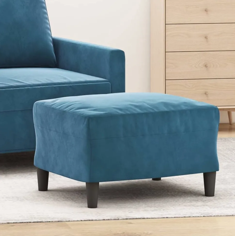 vidaXL Voetenbank 60x50x41 cm fluweel blauw