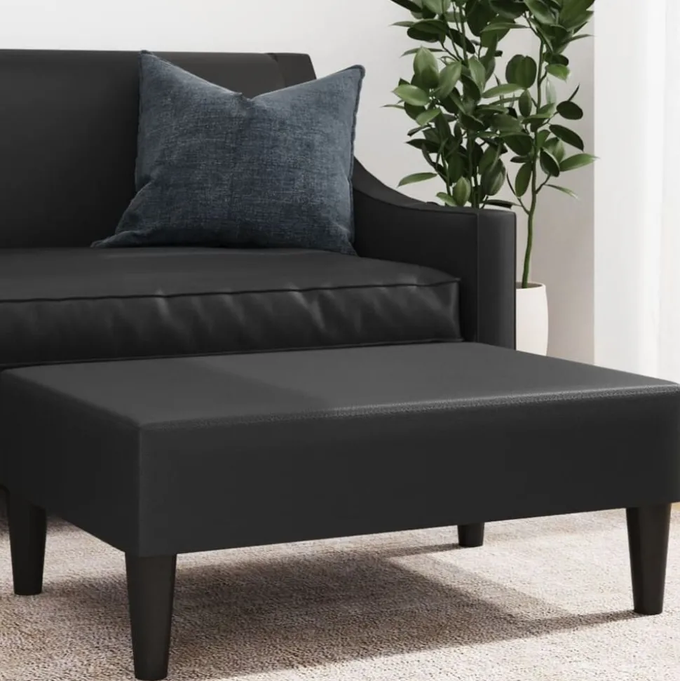 vidaXL Voetenbank 77x55x31 cm kunstleer zwart
