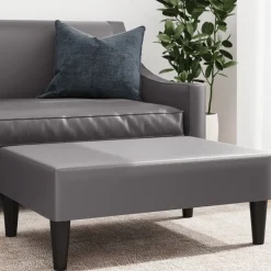 vidaXL Voetenbank 77x55x31 cm kunstleer grijs