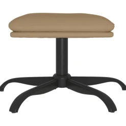 vidaXL Voetenbank 60x60x36 cm kunstleer cappuccinokleurig