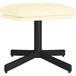 vidaXL Voetenbank 60x60x36 cm kunstleer crèmekleurig