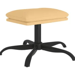 vidaXL Voetenbank 60x60x36 cm microvezelstof crèmekleurig