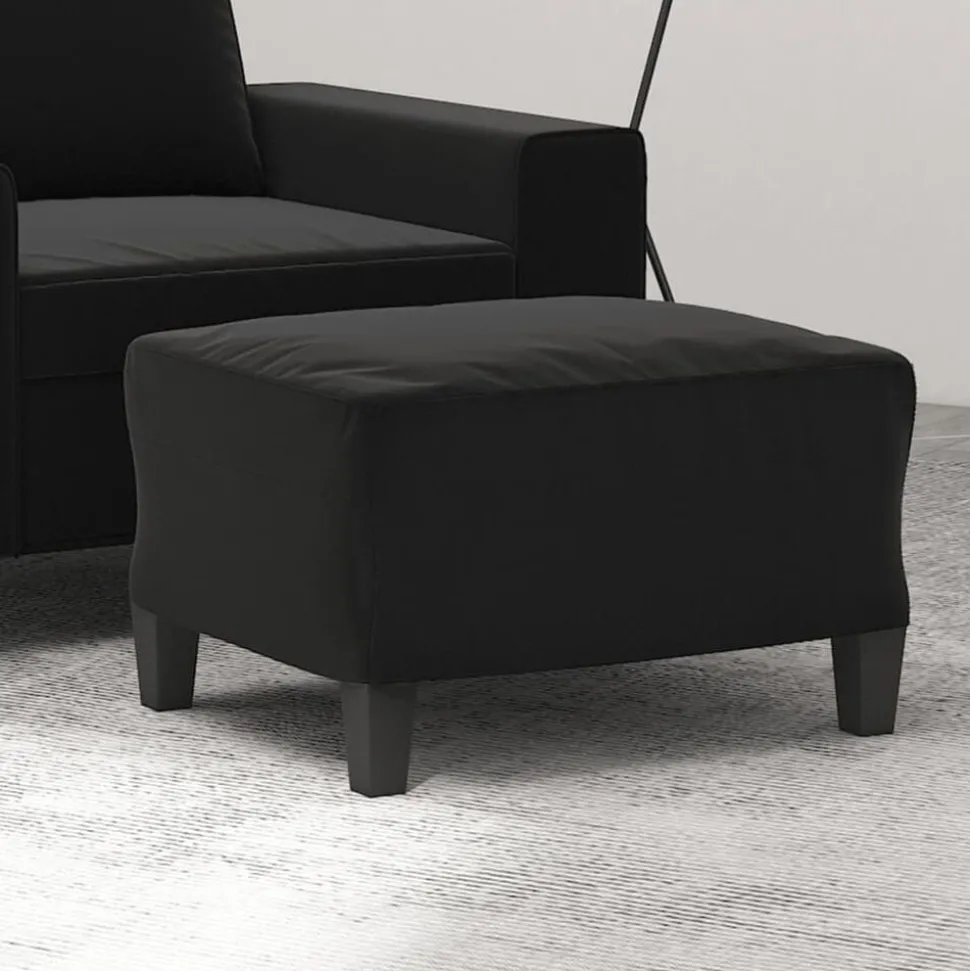 vidaXL Voetenbank 60x50x41 cm microvezelstof zwart