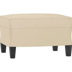 vidaXL Voetenbank 60x50x41 cm microvezelstof crèmekleurig