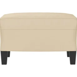 vidaXL Voetenbank 60x50x41 cm microvezelstof crèmekleurig
