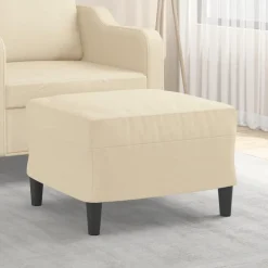 vidaXL Voetenbank 60x50x41 cm stof crèmekleurig