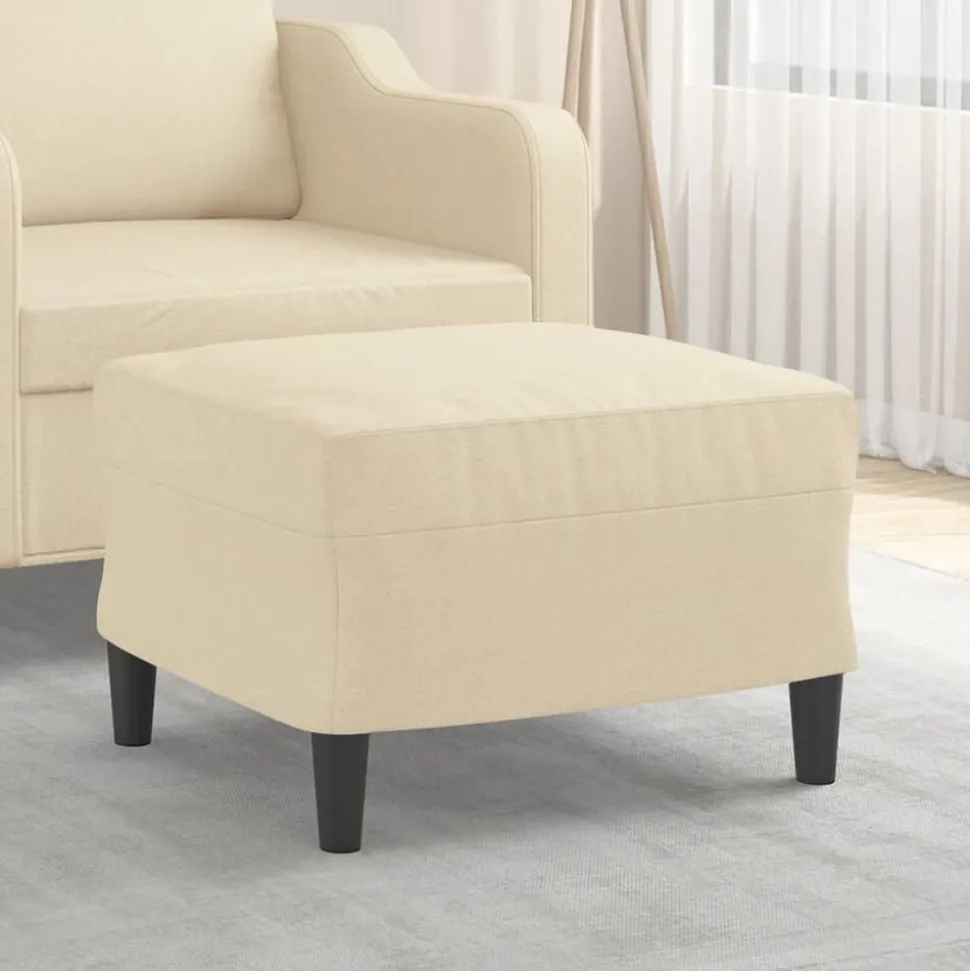 vidaXL Voetenbank 60x50x41 cm stof crèmekleurig