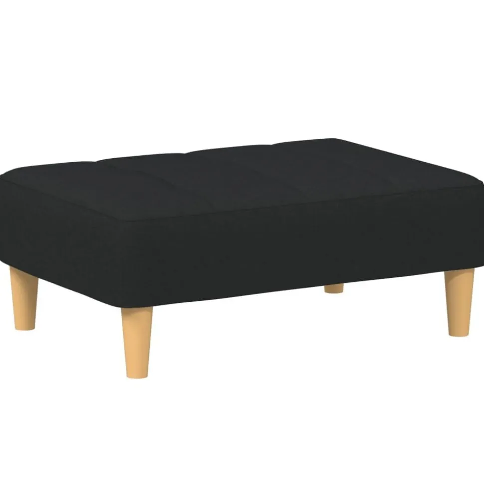 vidaXL Voetenbank 77x55x31 cm stof zwart