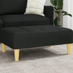 vidaXL Voetenbank 77x55x31 cm stof zwart