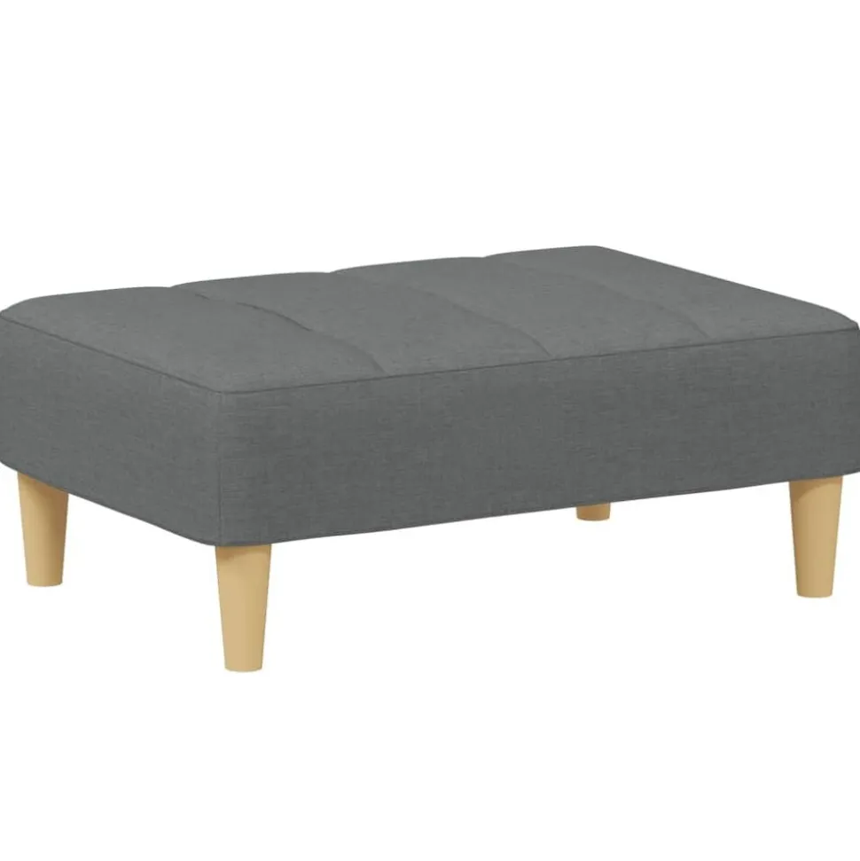 vidaXL Voetenbank 77x55x31 cm stof donkergrijs