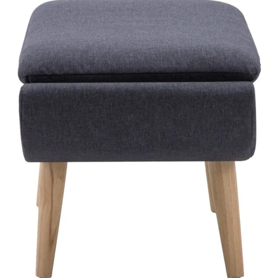 vidaXL Voetenbank 73x43x42 cm stoffen bekleding donkergrijs