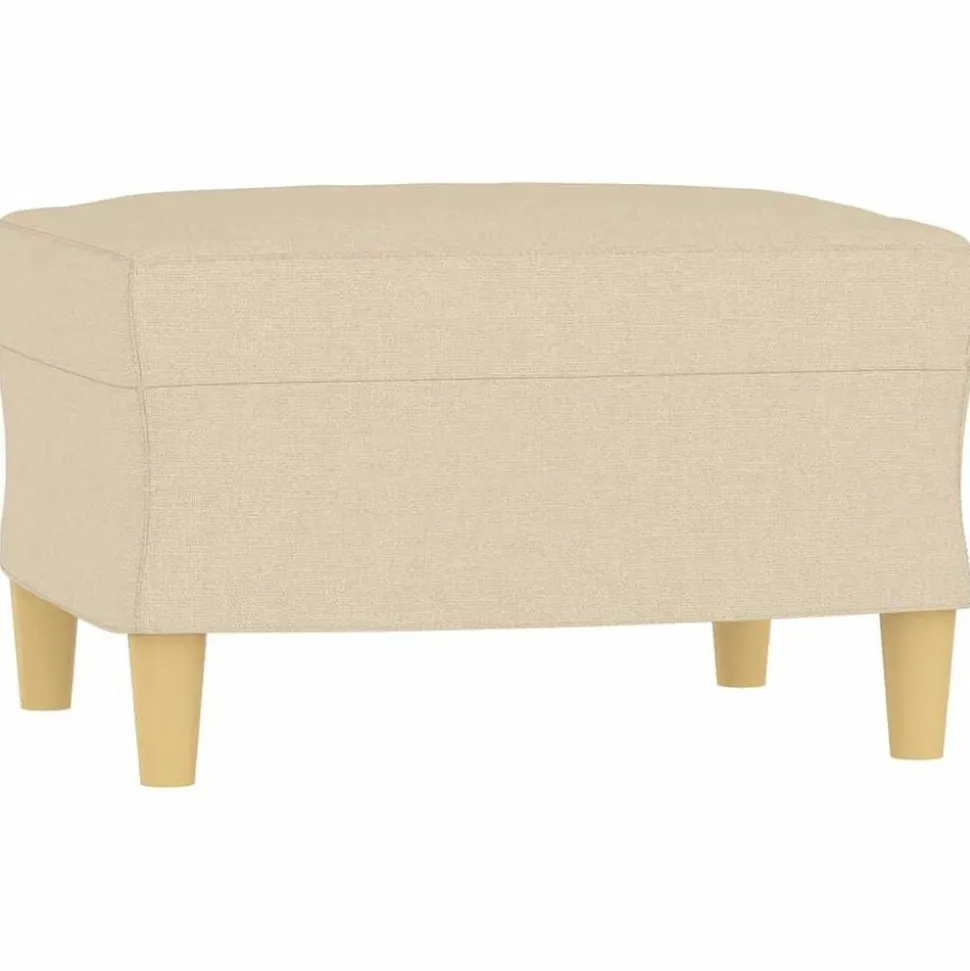 vidaXL Voetenbank 60x50x41 cm stof crèmekleurig