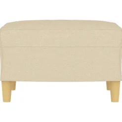 vidaXL Voetenbank 60x50x41 cm stof crèmekleurig