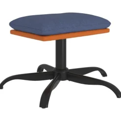vidaXL Voetenbank 60x60x36 cm stof en kunstleer blauw