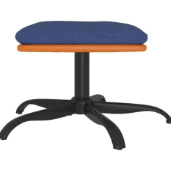 vidaXL Voetenbank 60x60x36 cm stof en kunstleer blauw