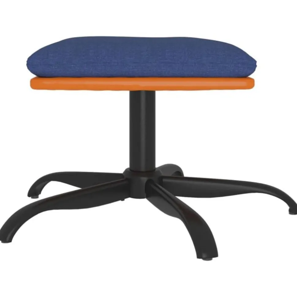 vidaXL Voetenbank 60x60x36 cm stof en kunstleer blauw