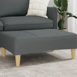 vidaXL Voetenbank 77x55x31 cm stof donkergrijs