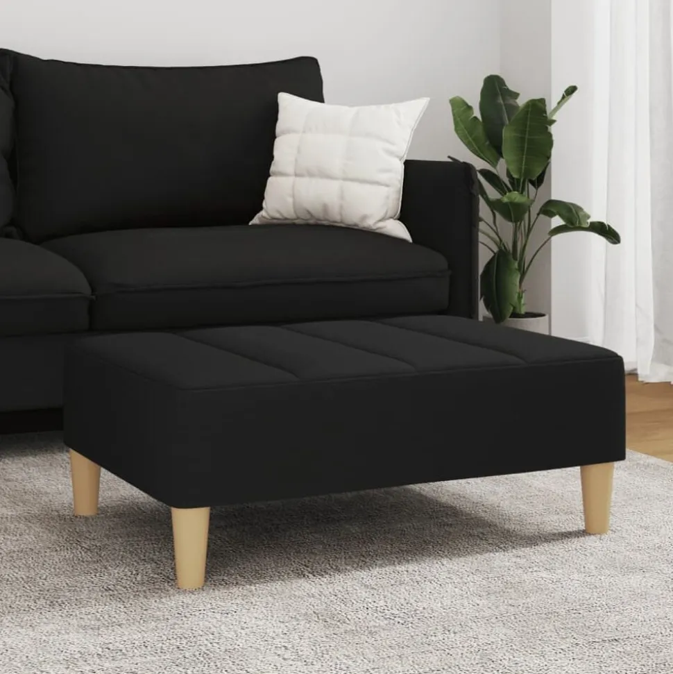 vidaXL Voetenbank 77x55x31 cm stof zwart