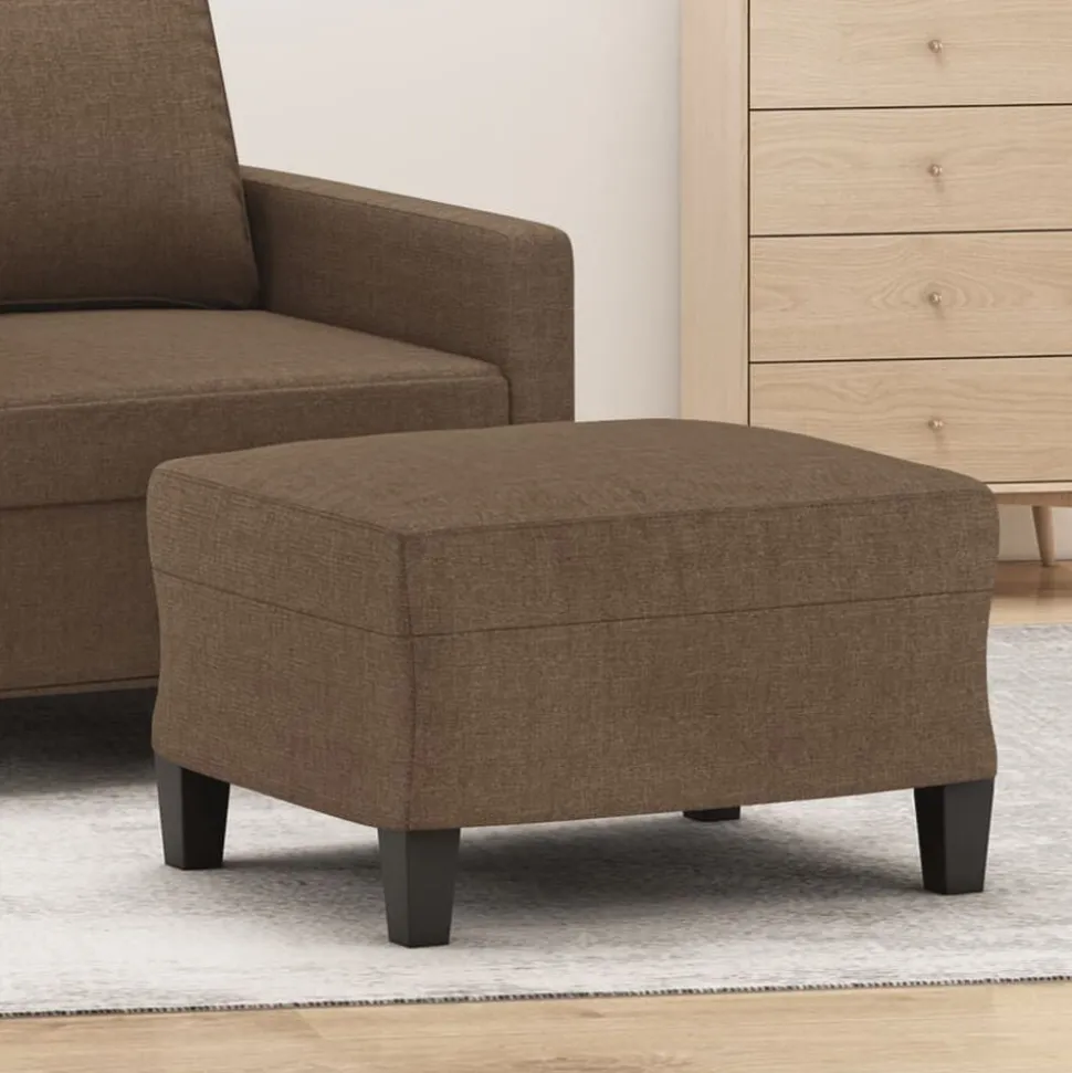 vidaXL Voetenbank 60x50x41 cm stof bruin