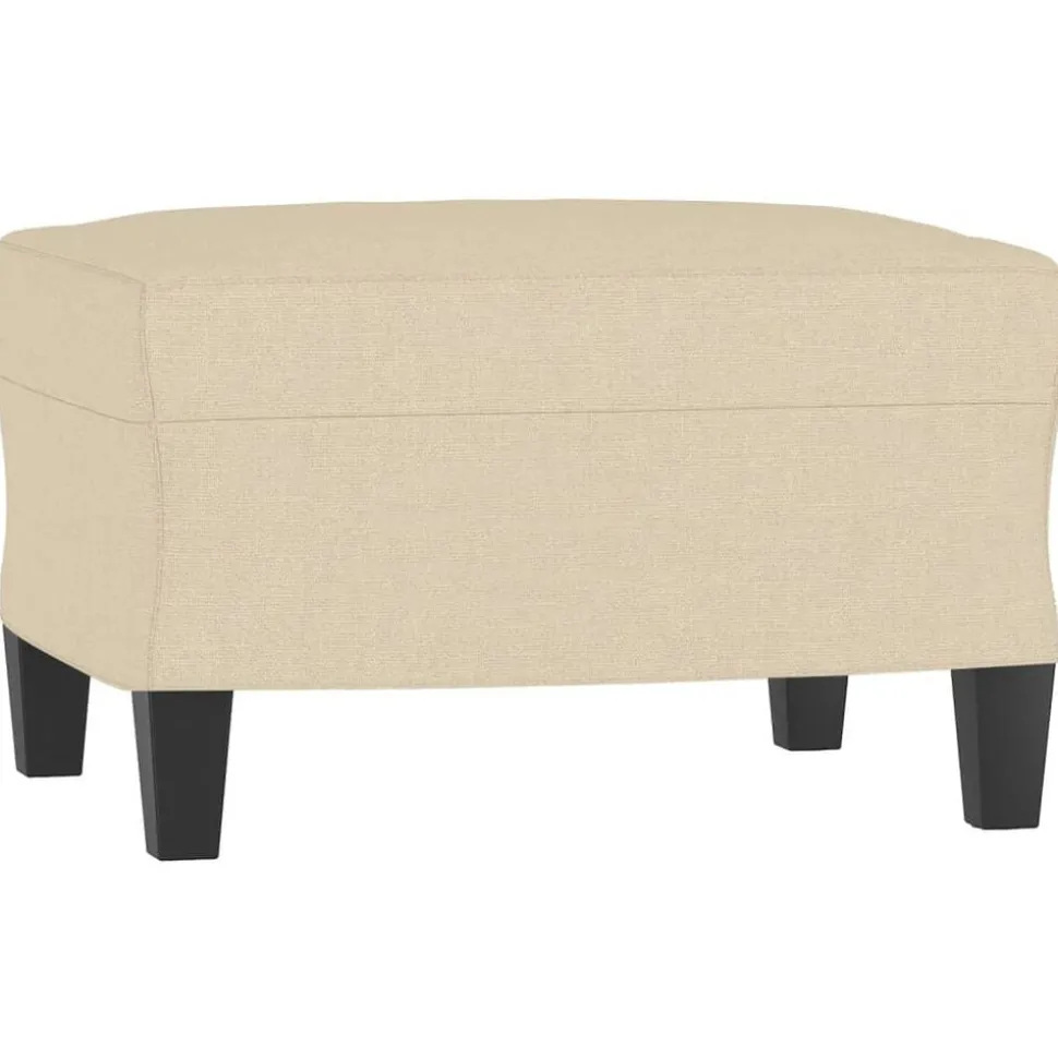 vidaXL Voetenbank 60x50x41 cm stof crèmekleurig