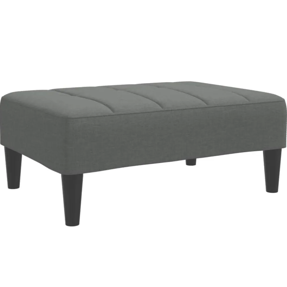 vidaXL Voetenbank 77x55x31 cm stof donkergrijs