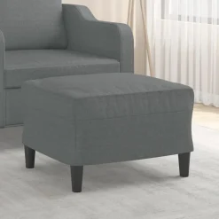 vidaXL Voetenbank 60x50x41 cm stof donkergrijs