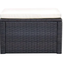 vidaXL Voetenbank/poef bruin 53x53x30 cm poly rattan