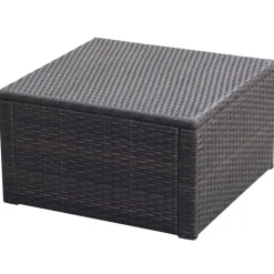 vidaXL Voetenbank/poef bruin 53x53x30 cm poly rattan