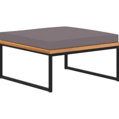 vidaXL Voetensteun met kussen 66x66x36 cm acaciahout donkergrijs