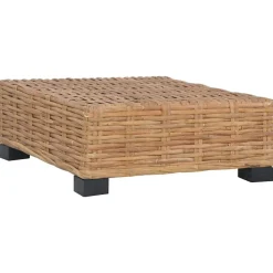 vidaXL Voetensteun met kussen natuurlijk rattan