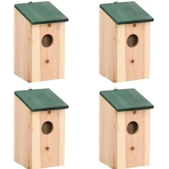 vidaXL Vogelhuisjes 4 st 12x12x22 cm hout