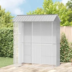 vidaXL Vogelkooi Grijs 215 x 110 x 247 cm Gegalvaniseerd staal
